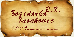Božidarka Kušaković vizit kartica